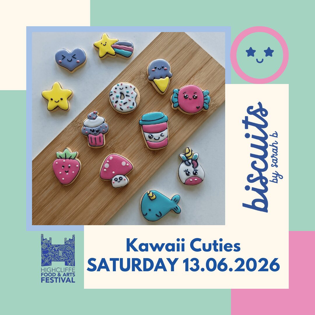 Highcliffe Food & Arts Festival biscuit decorating class Kawaii Cuties Saturday