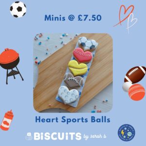 Heart Sports Balls mini biscuits