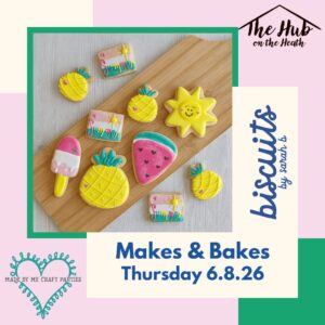 Summer Vibes Makes & Bakes biscuit decorating and baseball hat decorating