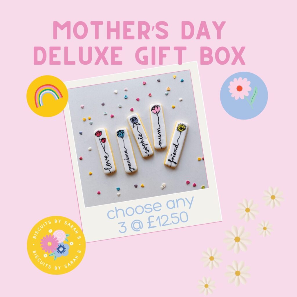 Mother's day 3 flower DELUXE gift box of biscuits