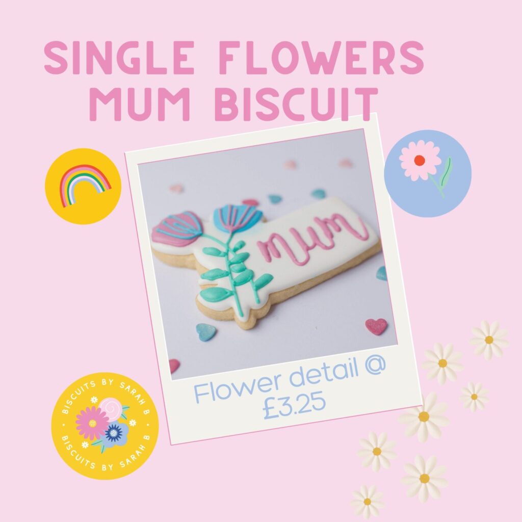 flower mum plaque biscuit Mother's Day