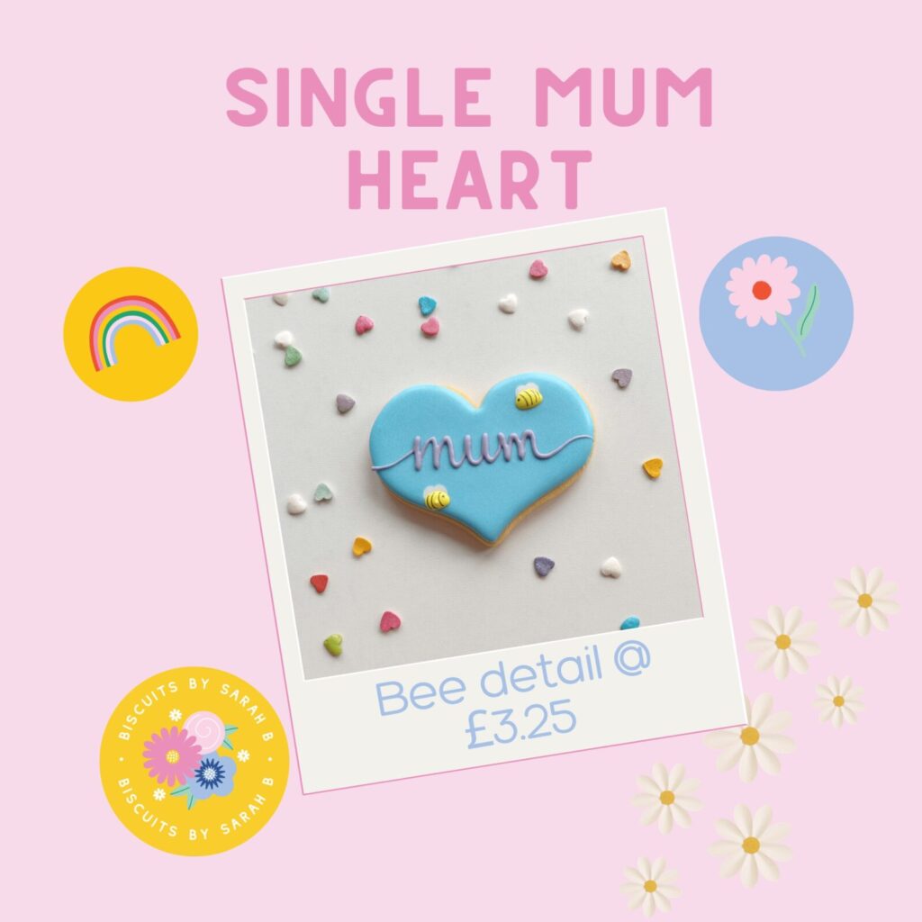 mum heart bee biscuit Mother's Day