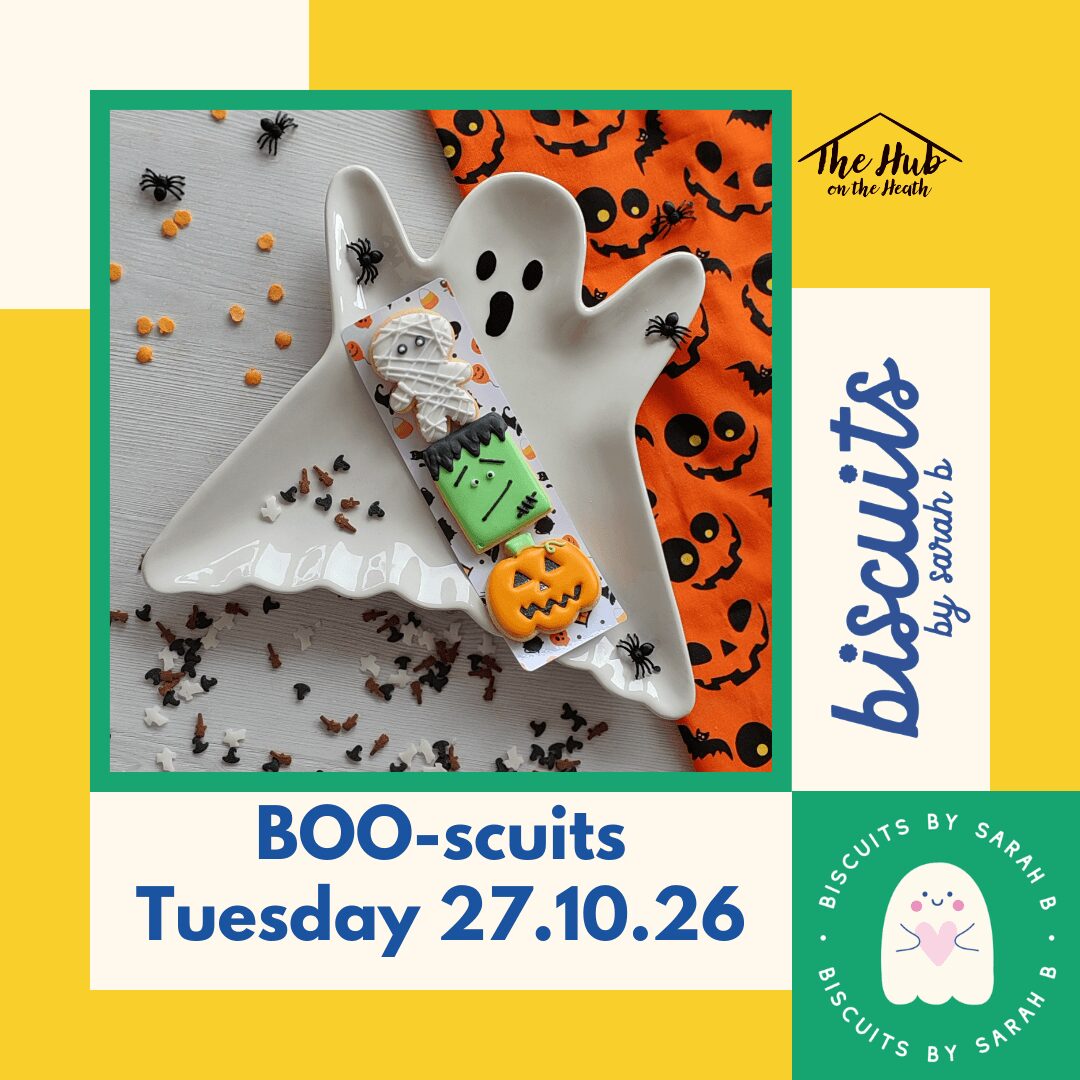 Spooky biscuit decorating for children and adults at the HUB Cafe